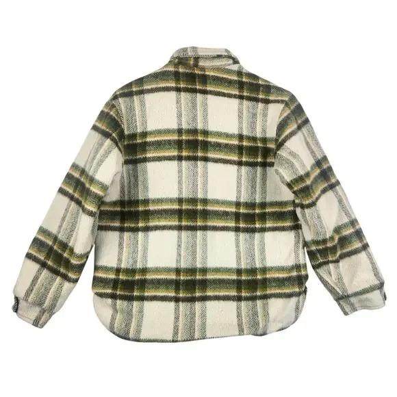 Lee Wald Weatherpal Plaid Wool Shirt Jacket Men's M Fleece Lined Vintage